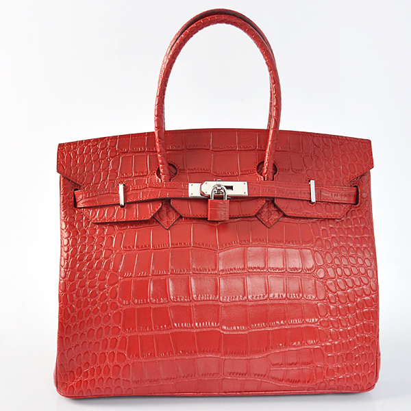 H35CSFS Hermes Birkin 35CM strisce in pelle di coccodrillo in Flame wi